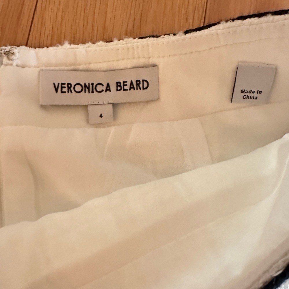 VERONICA BEARD Ohemia Cotton-blend Tweed Mini Skirt Size 4 White NWOT - Picture 3 of 9